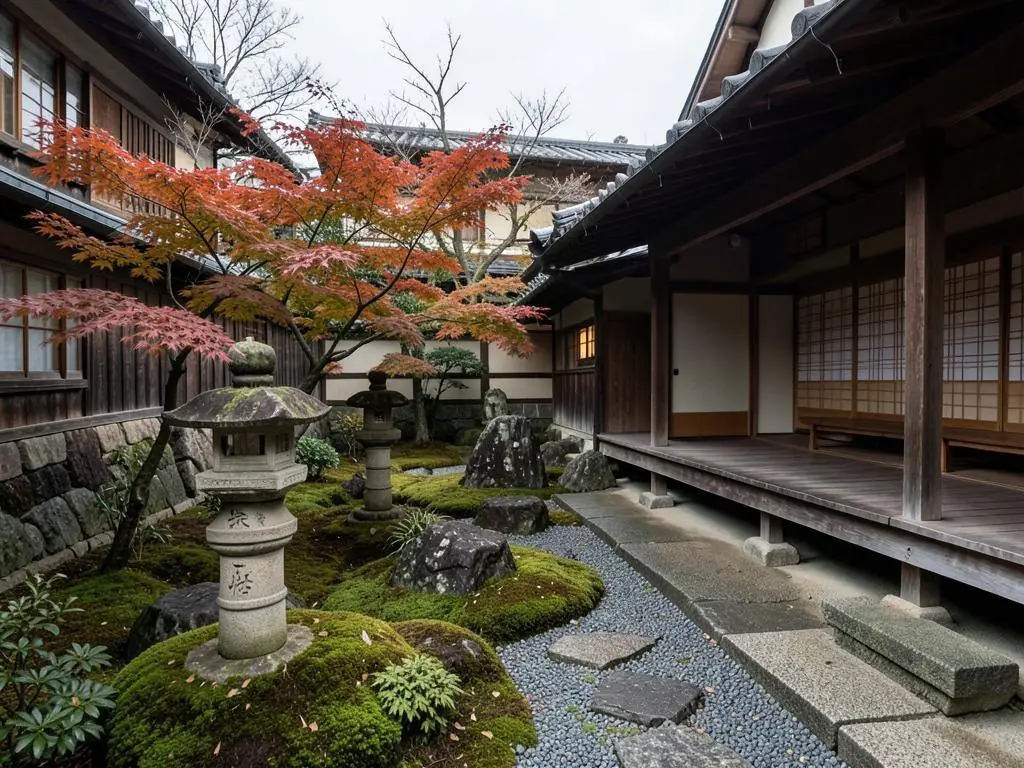Ryokan garden in Kyoto, Japan, on an Asia luxury travel itinerary